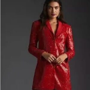 Anthropologie /Maeve /Sequin Blazer Dress/
New /Red /Cocktail/ size 2